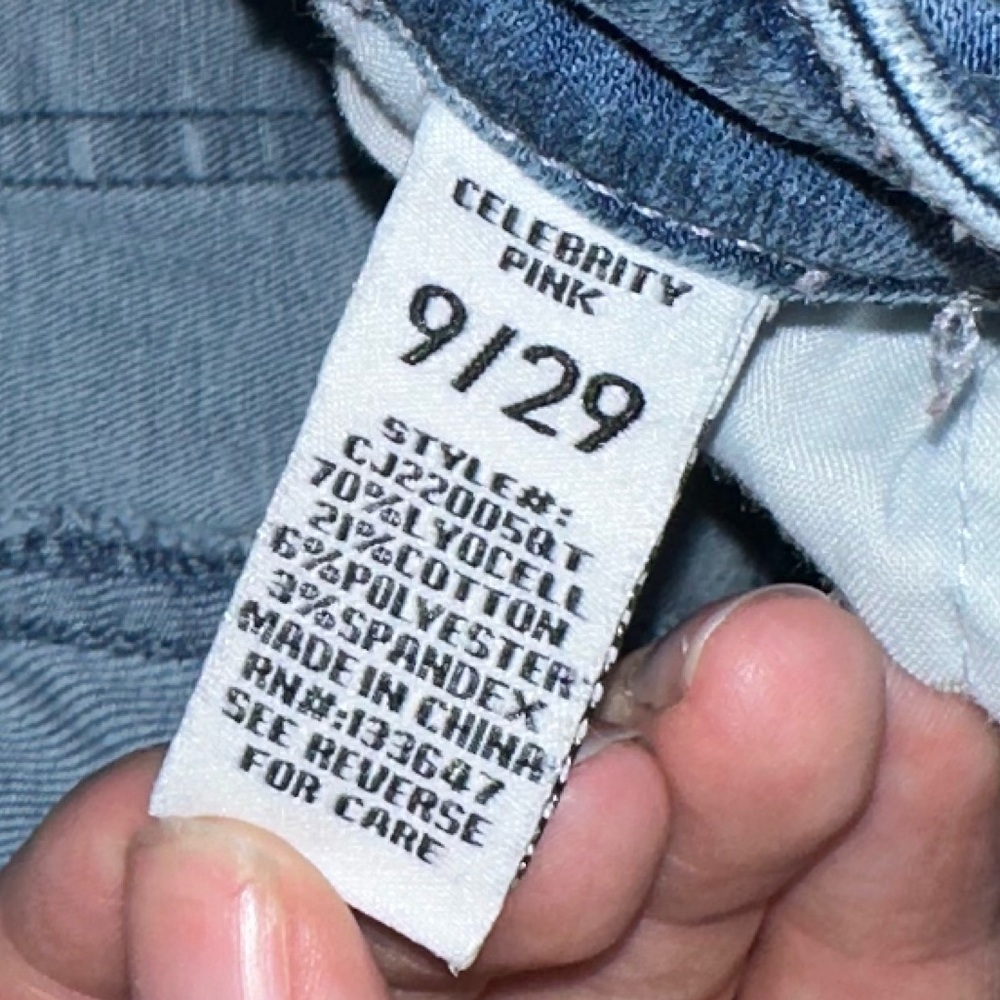 Celebrity Pink Blue Skinny Jeans with Distressed Details - Picture 3 of 4